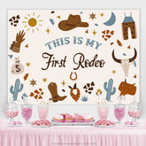 Das Ist Mein Erste Rodeo Cowboy Glücklich Geburtstag Hintergrund